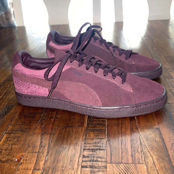 Puma Suede sneakers Classic Suede Embossed reptile detail plum purple unisex 6.5 - Picture 5 of 13